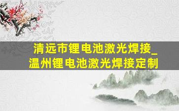 清远市锂电池激光焊接_温州锂电池激光焊接定制