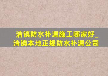 清镇防水补漏施工哪家好_清镇本地正规防水补漏公司