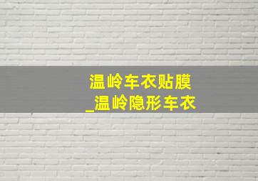 温岭车衣贴膜_温岭隐形车衣