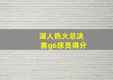 湖人热火总决赛g6球员得分