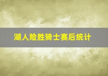 湖人险胜骑士赛后统计