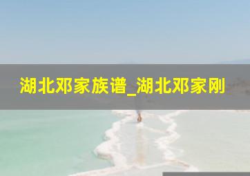 湖北邓家族谱_湖北邓家刚