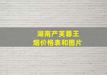 湖南产芙蓉王烟价格表和图片