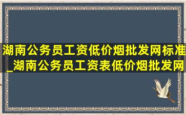 湖南公务员工资(低价烟批发网)标准_湖南公务员工资表(低价烟批发网)标准