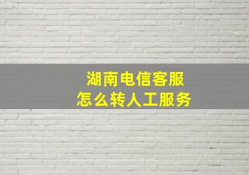 湖南电信客服怎么转人工服务