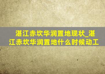 湛江赤坎华润置地现状_湛江赤坎华润置地什么时候动工