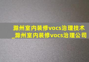 滁州室内装修vocs治理技术_滁州室内装修vocs治理公司