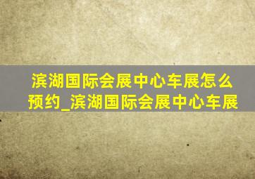 滨湖国际会展中心车展怎么预约_滨湖国际会展中心车展