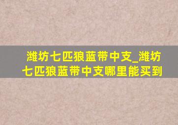 潍坊七匹狼蓝带中支_潍坊七匹狼蓝带中支哪里能买到