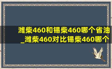 潍柴460和锡柴460哪个省油_潍柴460对比锡柴460哪个省油