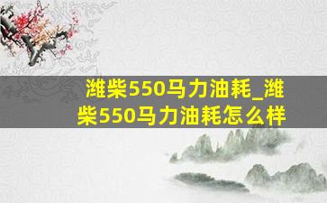 潍柴550马力油耗_潍柴550马力油耗怎么样