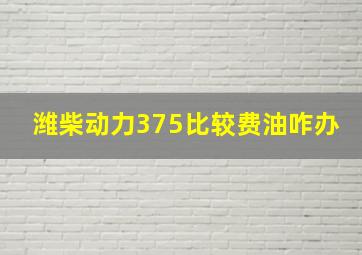 潍柴动力375比较费油咋办