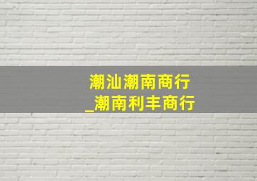 潮汕潮南商行_潮南利丰商行