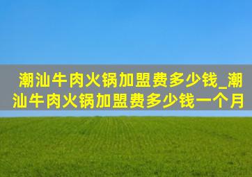 潮汕牛肉火锅加盟费多少钱_潮汕牛肉火锅加盟费多少钱一个月