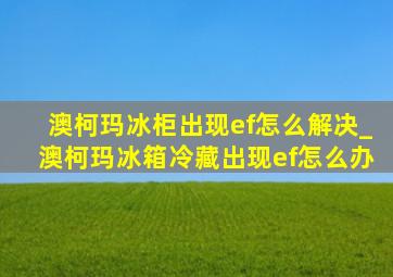 澳柯玛冰柜出现ef怎么解决_澳柯玛冰箱冷藏出现ef怎么办