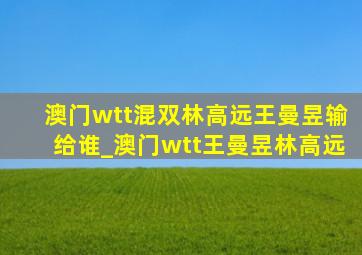 澳门wtt混双林高远王曼昱输给谁_澳门wtt王曼昱林高远