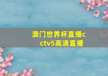 澳门世界杯直播cctv5高清直播