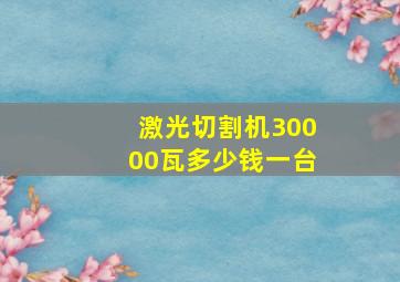 激光切割机30000瓦多少钱一台