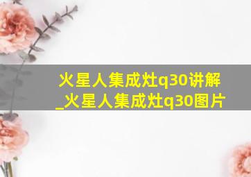 火星人集成灶q30讲解_火星人集成灶q30图片