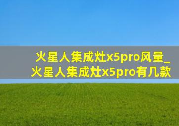 火星人集成灶x5pro风量_火星人集成灶x5pro有几款