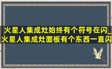 火星人集成灶始终有个符号在闪_火星人集成灶面板有个东西一直闪