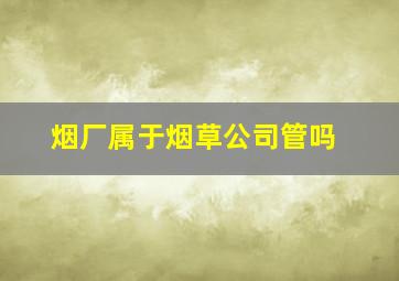 烟厂属于烟草公司管吗