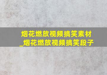 烟花燃放视频搞笑素材_烟花燃放视频搞笑段子