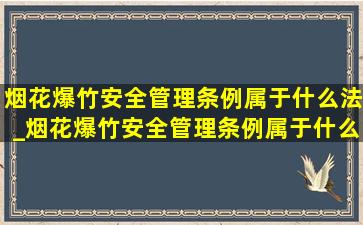 烟花爆竹安全管理条例属于什么法_烟花爆竹安全管理条例属于什么