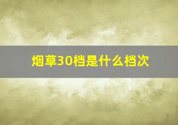 烟草30档是什么档次