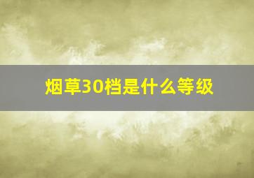 烟草30档是什么等级