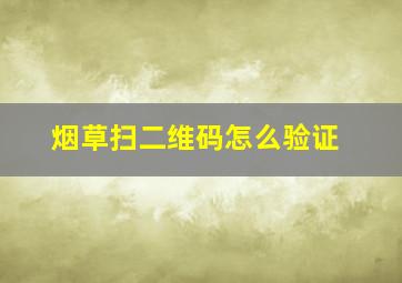 烟草扫二维码怎么验证