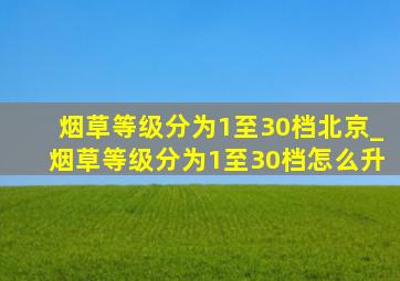 烟草等级分为1至30档北京_烟草等级分为1至30档怎么升