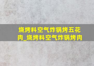 烧烤料空气炸锅烤五花肉_烧烤料空气炸锅烤肉