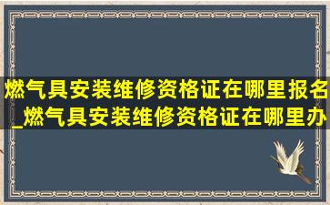 燃气具安装维修资格证在哪里报名_燃气具安装维修资格证在哪里办