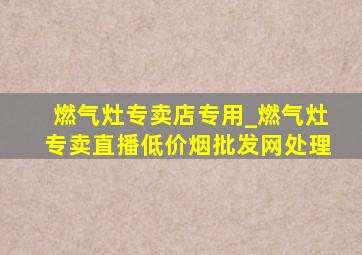 燃气灶专卖店专用_燃气灶专卖直播(低价烟批发网)处理