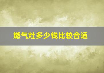 燃气灶多少钱比较合适