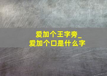 爱加个王字旁_爱加个口是什么字