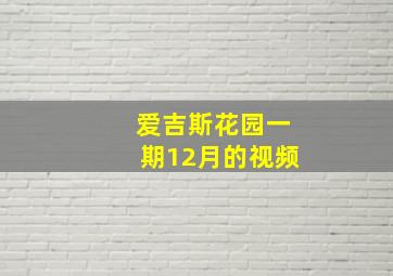 爱吉斯花园一期12月的视频