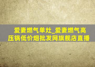 爱妻燃气单灶_爱妻燃气高压锅(低价烟批发网)旗舰店直播