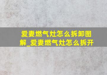 爱妻燃气灶怎么拆卸图解_爱妻燃气灶怎么拆开