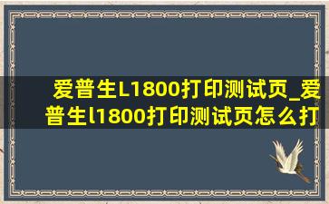 爱普生L1800打印测试页_爱普生l1800打印测试页怎么打