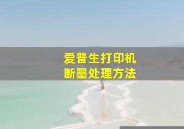 爱普生打印机断墨处理方法