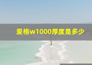 爱格w1000厚度是多少