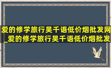 爱的修学旅行吴千语(低价烟批发网)_爱的修学旅行吴千语(低价烟批发网)一期