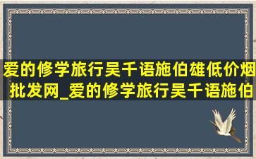 爱的修学旅行吴千语施伯雄(低价烟批发网)_爱的修学旅行吴千语施伯雄是谁