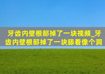 牙齿内壁根部掉了一块视频_牙齿内壁根部掉了一块舔着像个洞