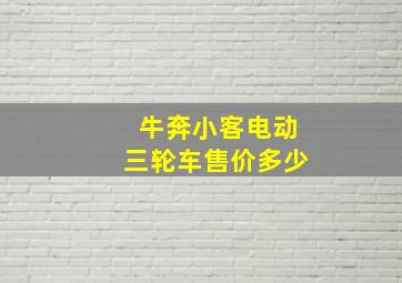 牛奔小客电动三轮车售价多少