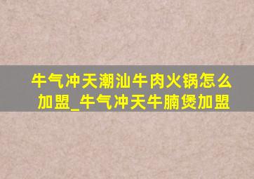 牛气冲天潮汕牛肉火锅怎么加盟_牛气冲天牛腩煲加盟