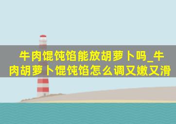 牛肉馄饨馅能放胡萝卜吗_牛肉胡萝卜馄饨馅怎么调又嫩又滑