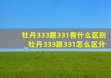 牡丹333跟331有什么区别_牡丹333跟331怎么区分